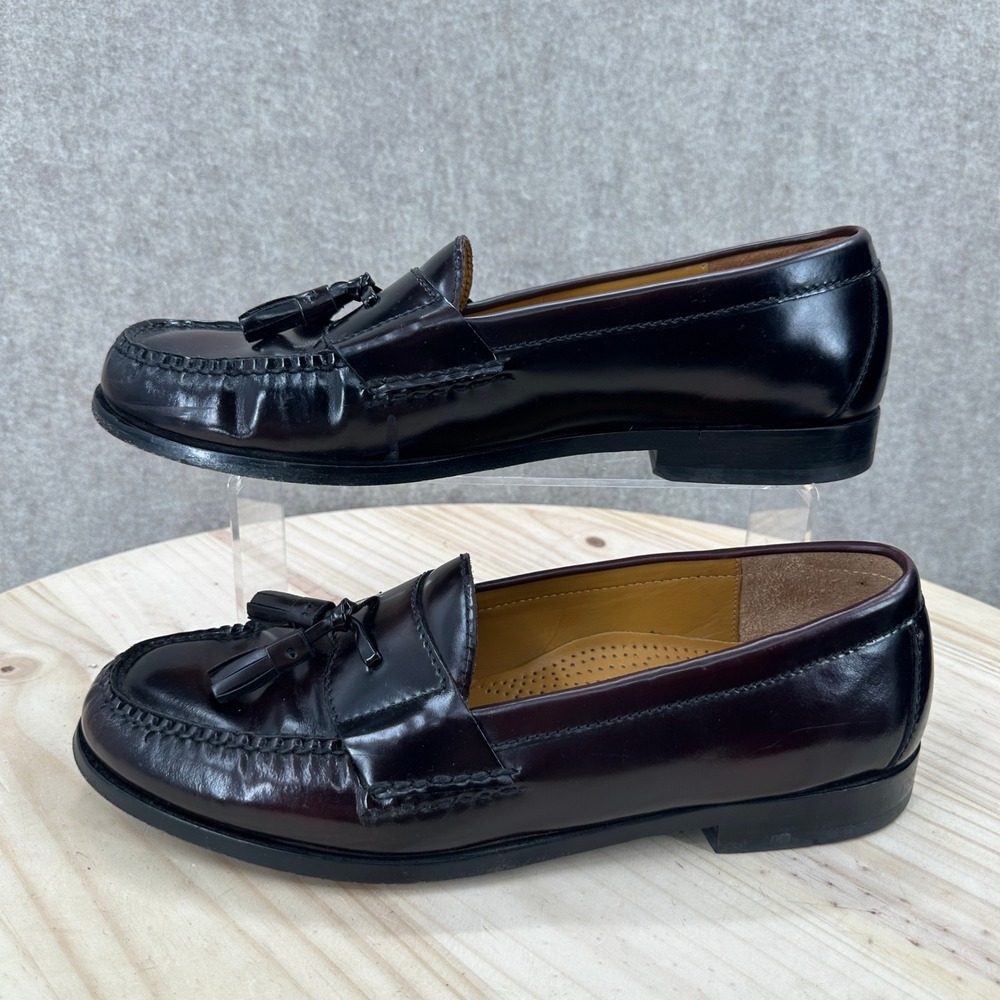 Cole Haan Pinch Tassel Loafers Mens 10 Burgundy Leather Dress Shoes